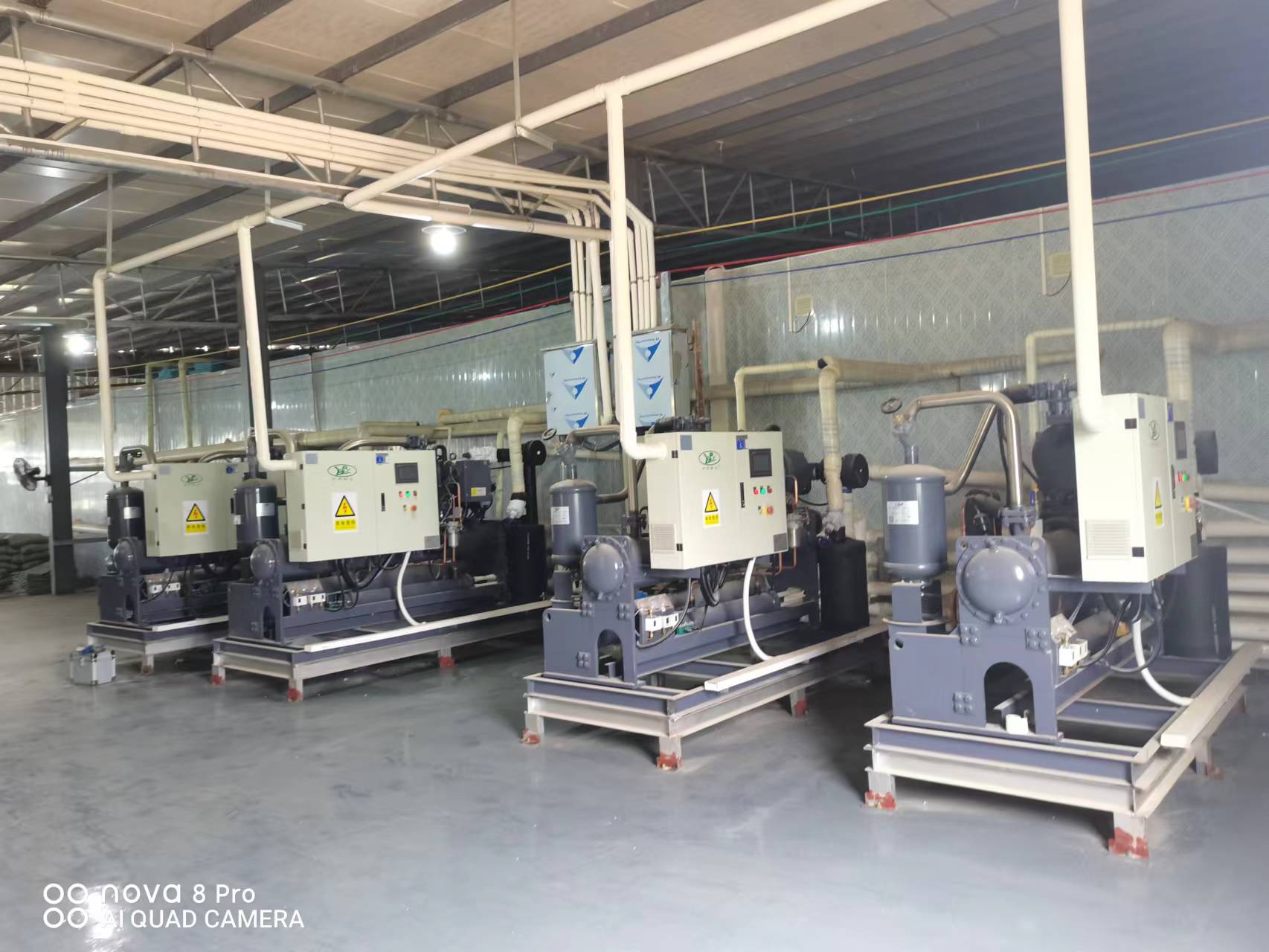 生禽速冻加工厂冷库复盛螺杆机组群-30度